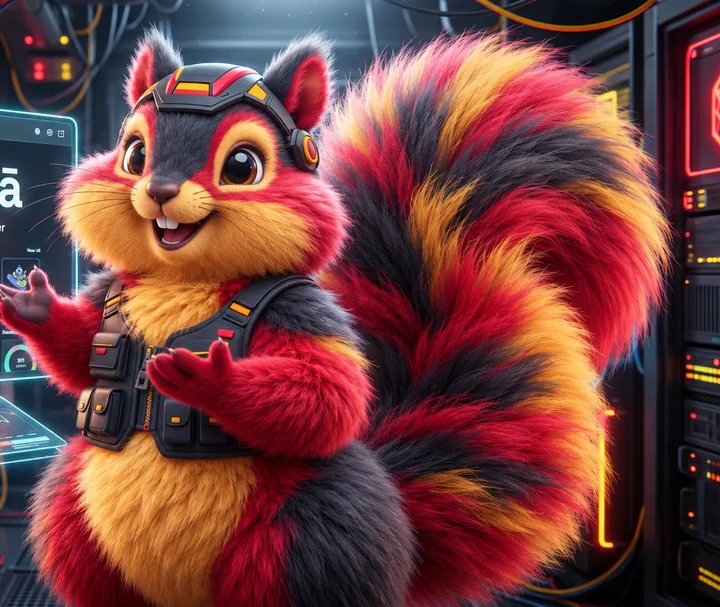 Kitha, Yānqīthā's squirrel guide, waving